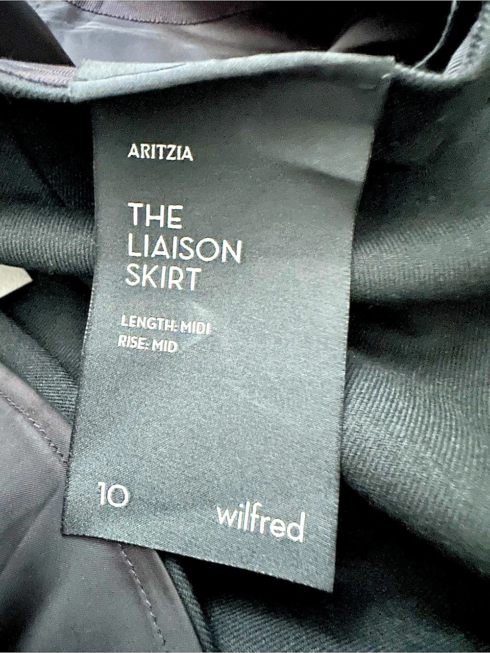 Wilfred The Liaison Skirt Midi Skirt in Black Size 10 Like New